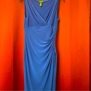 Blue Sleeveless Lauren Ralph Lauren Wrap Dress